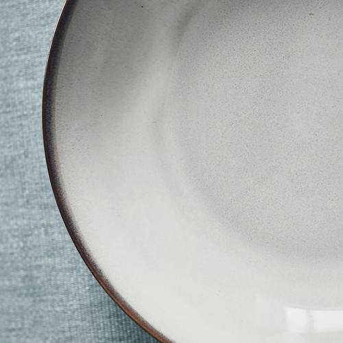 GLADELIG Deep plate, grey, 21 cm