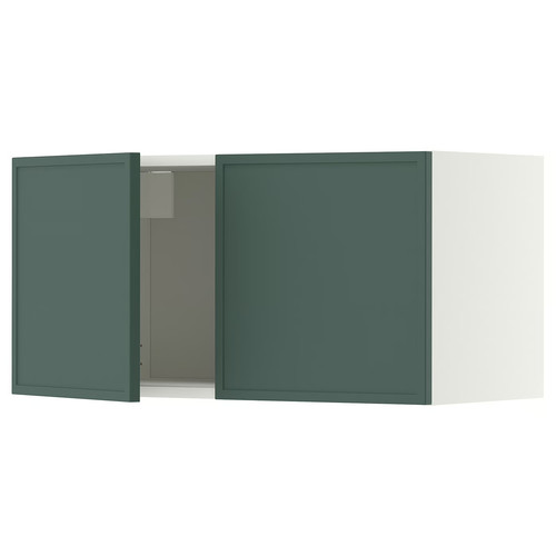 METOD Wall cabinet with 2 doors, white/Aspudden dark grey-green, 80x40 cm