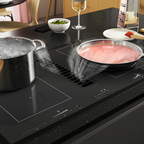 TÄCKNAN Ind hob/int extractor w recirc kit, IKEA 500/black