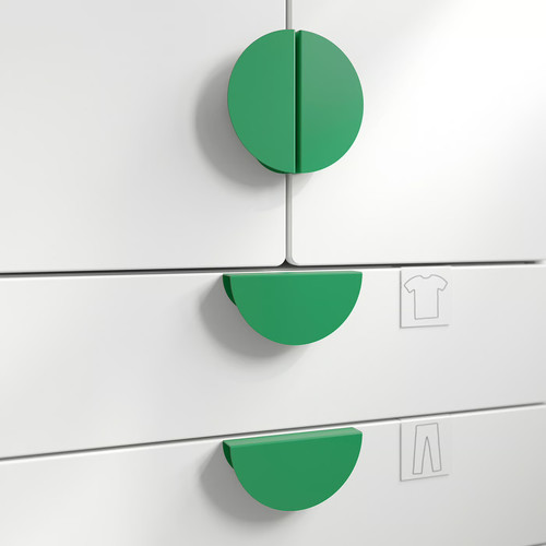 BEGRIPA Handle, green/half-round, 130 mm, 2 pack