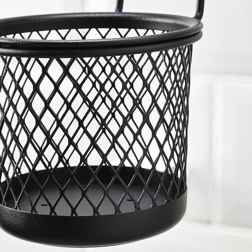 HULTARP Container, black, mesh, 14x16 cm