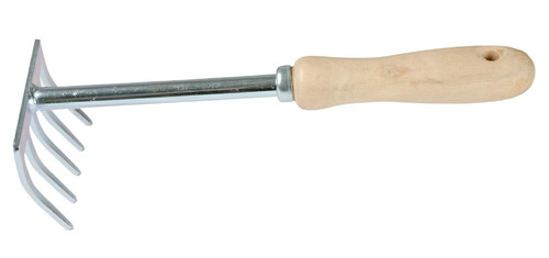Small Hand Rake with Wooden Handle