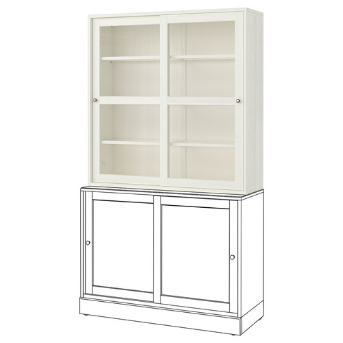 HAVSTA Glass-door cabinet, white, 121x123x35 cm