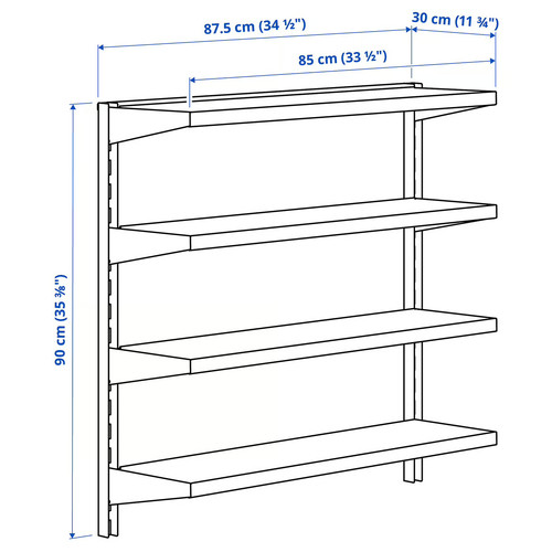 BROR Wall shelf combination, black, 88x30x90 cm