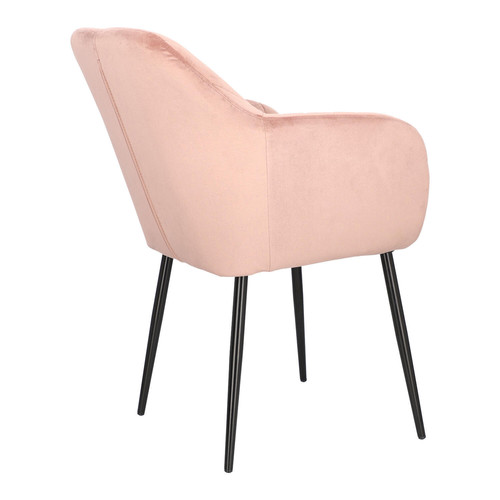 Upholstered Chair Emilia Velvet, dusty rose/black