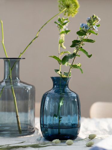 TONSÄTTA Vase, blue, 21 cm