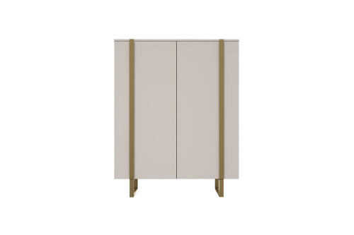 Two-Door Cabinet Verica 120 cm, cashmere/gold legs