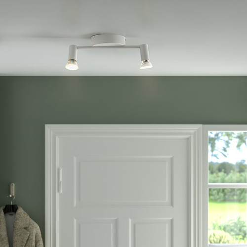 KRUSNATE Ceiling spotlight with 2 spots, white