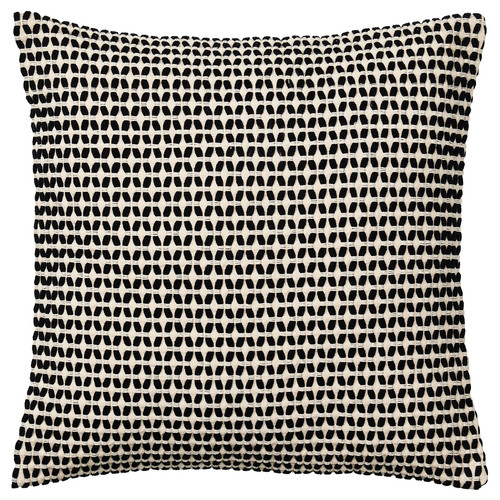 KUSTFLY Cushion cover, beige/black, 50x50 cm