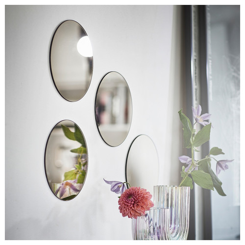 FÄRGEK Decorative mirror, grey, 20 cm