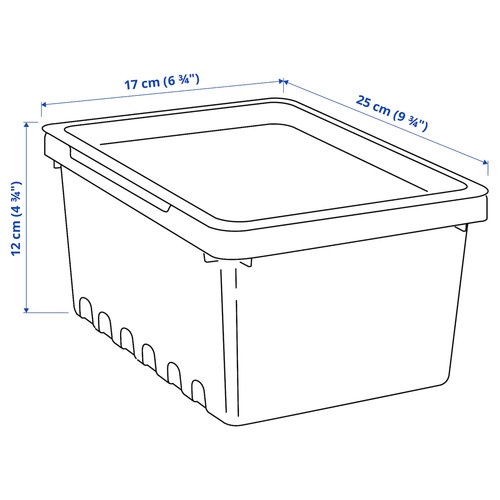 UPPSNOFSAD Storage box with lid, black, 25x17x12 cm/4 l
