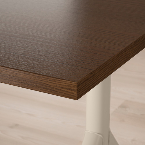 IDÅSEN Desk, brown, beige, 160x80 cm