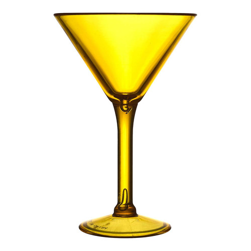 Plastic Cocktail Glass 240ml, yellow