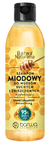 BARWA Smoothing Shampoo for Dry & Damaged Hair Honey 95% Natural 300 ml