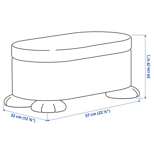 GREJSIMOJS Pouffe with storage, yellow