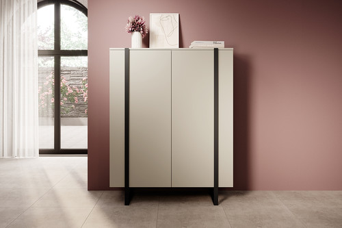 Two-Door Cabinet Verica 120 cm, cashmere/black legs