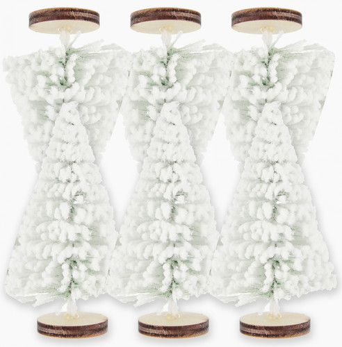 CRAFT WITH FUN Decorative Christmas Tree Figurines, 7 cm, Set of 6