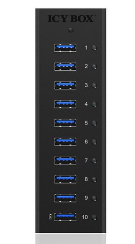 RaidSonic Active 10-port USB 3.0 Hub Aluminium Case