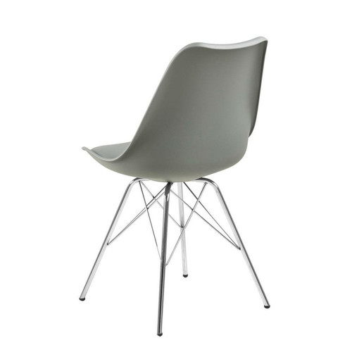 Chair Eris, 1pc, PP/faux leather, grey/chrome