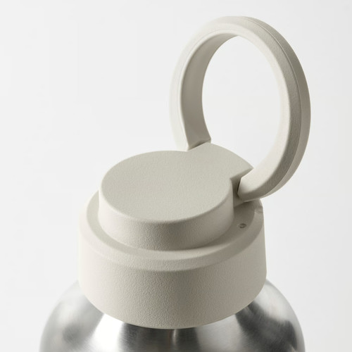 ENKELSPÅRIG Water bottle, stainless steel, beige, 0.5 l