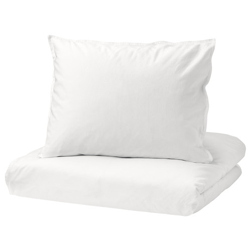 ÄNGSLILJA Quilt cover and pillowcase, white, 200x150 cm/50x60 cm