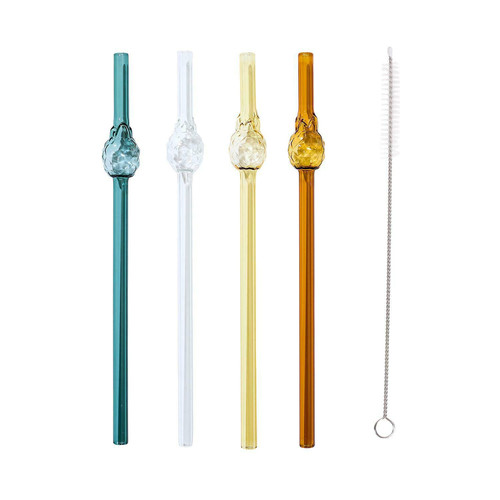 Reusable Glass Straw Set (4 Pieces)