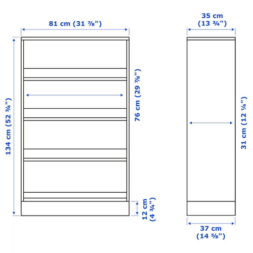 HAVSTA Shelving unit with plinth, white, 81x37x134 cm