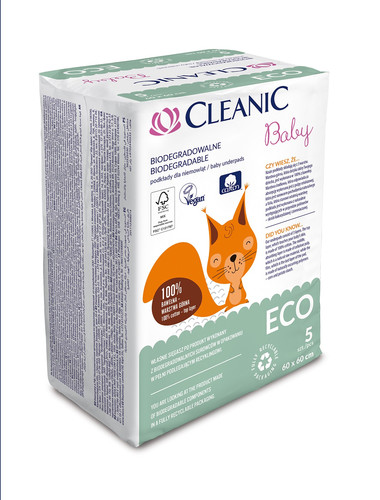 Cleanic Baby Eco Biodegradable Baby Underpads Vegan 5pcs