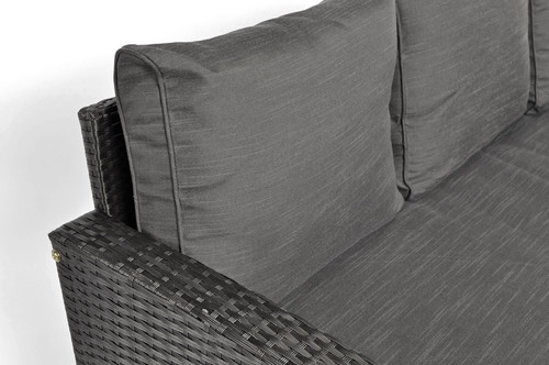Garden Corner Sofa Set with Table, black