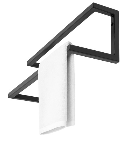 Double Wall-Mounted Towel Rail, black