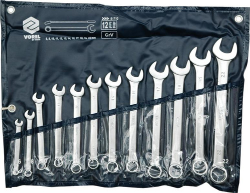 Vorel Combination Spanner Set 12pcs 6-22mm Satin
