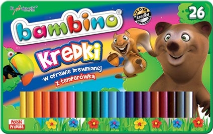 Bambino Colour Pencils with Sharpener, Metal Box 26 Colours