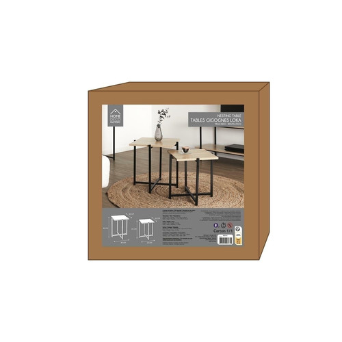 Set of 2 Side Tables, natual