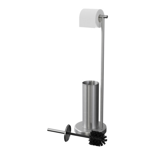 Toilet Brush & Roll Holder GoodHome Koros, brushed steel