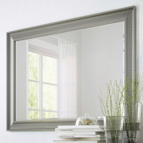 SONGE Mirror, silver-colour, 91x130 cm