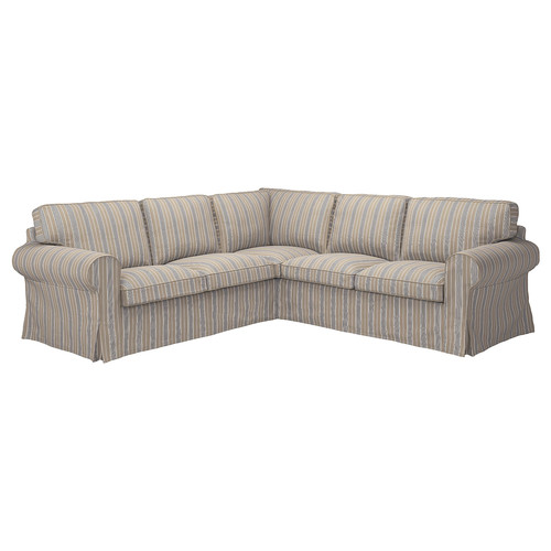 EKTORP Cover for corner sofa, 4-seat, Karlshov beige/multicolour