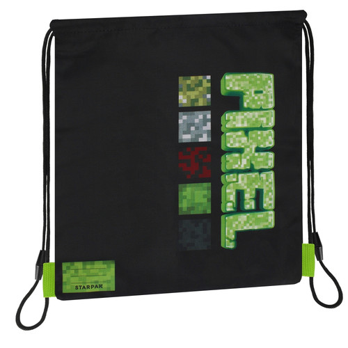 Drawstring Bag School Shoes/Clothes Bag Pixel green