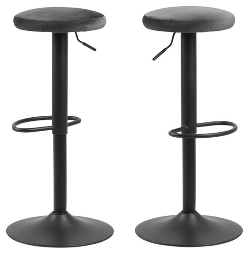 Bar Stool Finch, velvet, dark grey