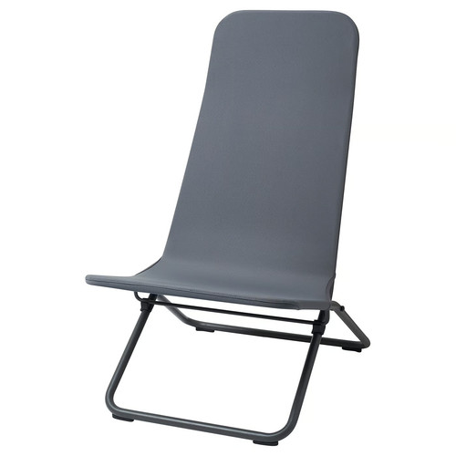 VIGGSÖ Lounge chair, outdoor, foldable dark grey