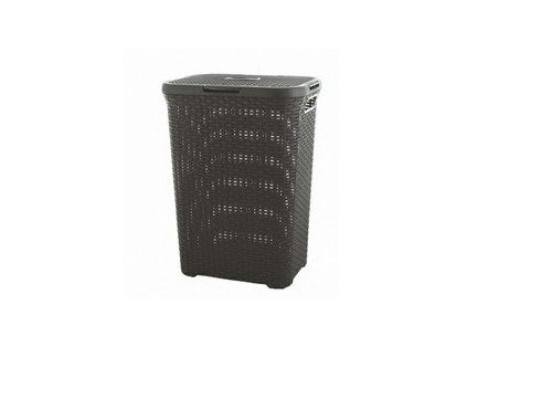 Curver Laundry Basket Natural Style 60l, dark grey