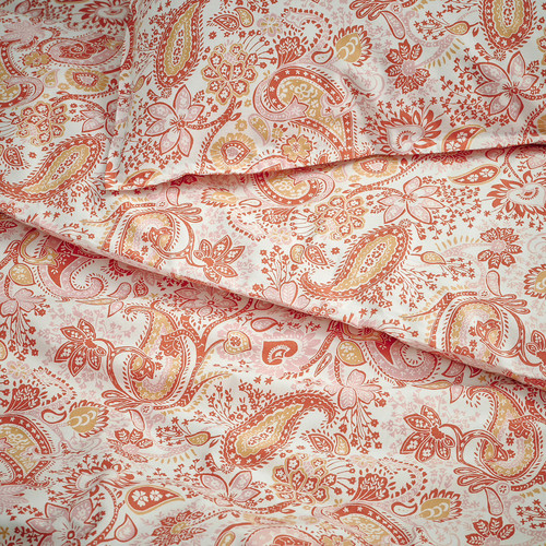 RODGERSIA Duvet cover and pillowcase, pink/white, 150x200/50x60 cm