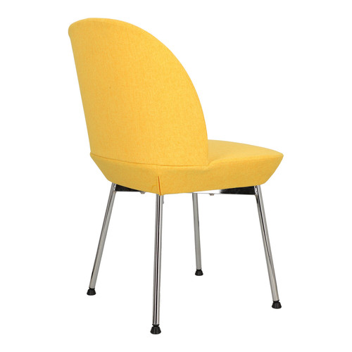 Upholstered Chair Cloe, yellow/chrome