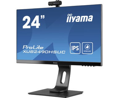 Iiyama 24" Monitor IPS FHD CAM MIC HDMI DP XUB2490HSUC