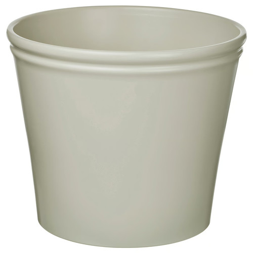 KÖRSBÄRSBJÖRK Plant pot, light grey/beige, 32 cm