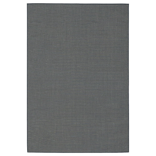 LUFTFARTYG Rug flatwoven, in/outdoor, black/stripe, 160x230 cm