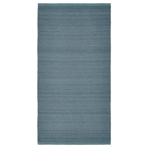 TIDTABELL Rug, flatwoven, grey-blue, 80x150 cm