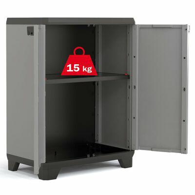 Keter Stilo Base Low Storage Cabinet, black/grey
