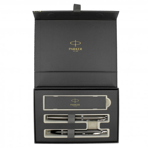 Parker Gift Set IM Dark Espresso - Fountain Pen & Ballpoint Pen