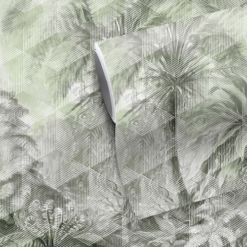 GoodHome Wall Mural Wallpaper Tanan, light green palms