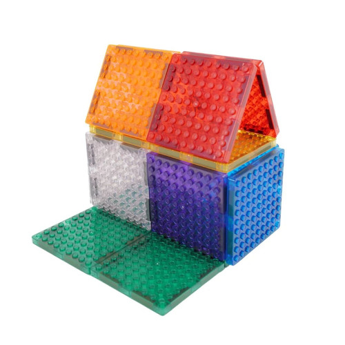 Cleverclixx Magnetic Tiles Brick Tiles Pack Intense - 16 pieces, 3+